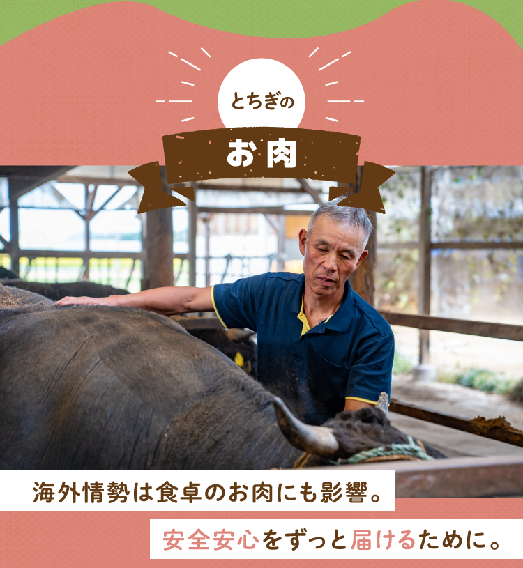とちぎのお肉｜海外情勢は食卓のお肉にも影響。安全安心をずっと届けるために。