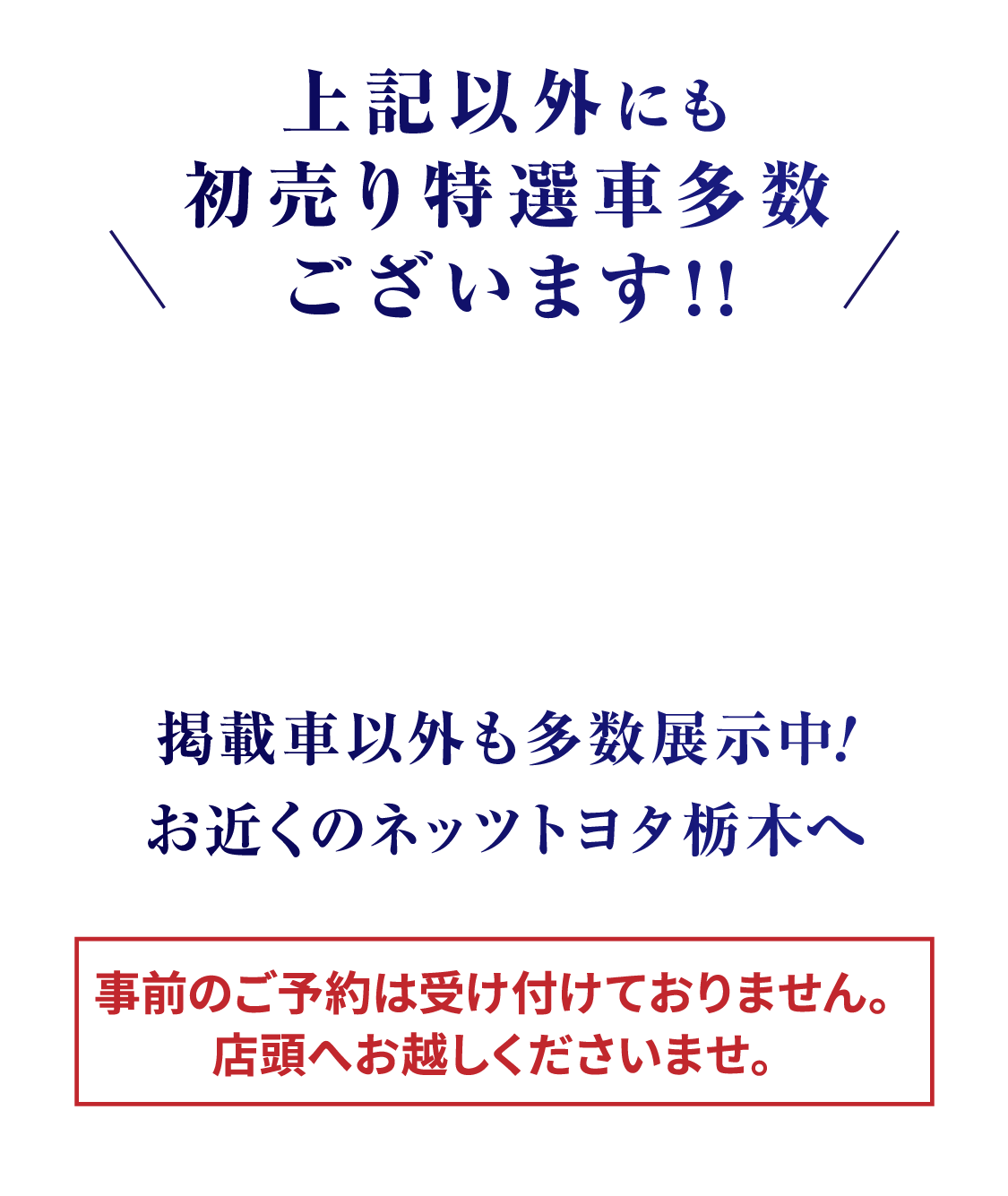 他にもトヨタ認定中古車を多数展示中!